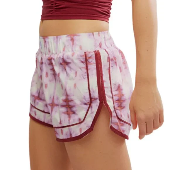 NWT New Free People FP Movement Women's Varsity Blues Printed Shorts Large L - Picture 3 of 6